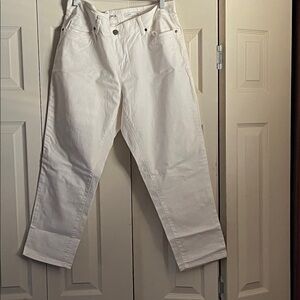 White Straight-Leg Jeans